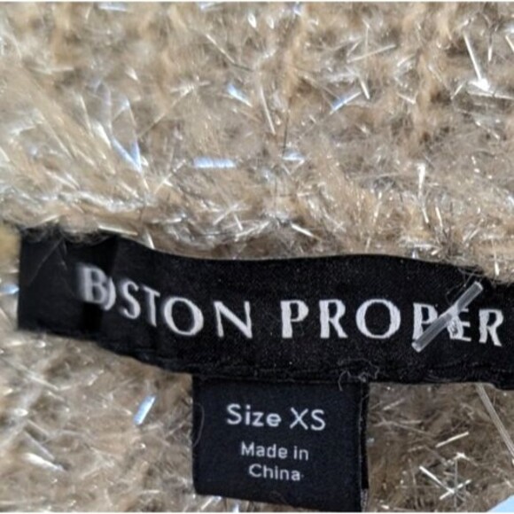 Boston Proper Womens XS Gold Metallic Cowl Neck Pullover Holiday Sweater Festive - Picture 3 of 16